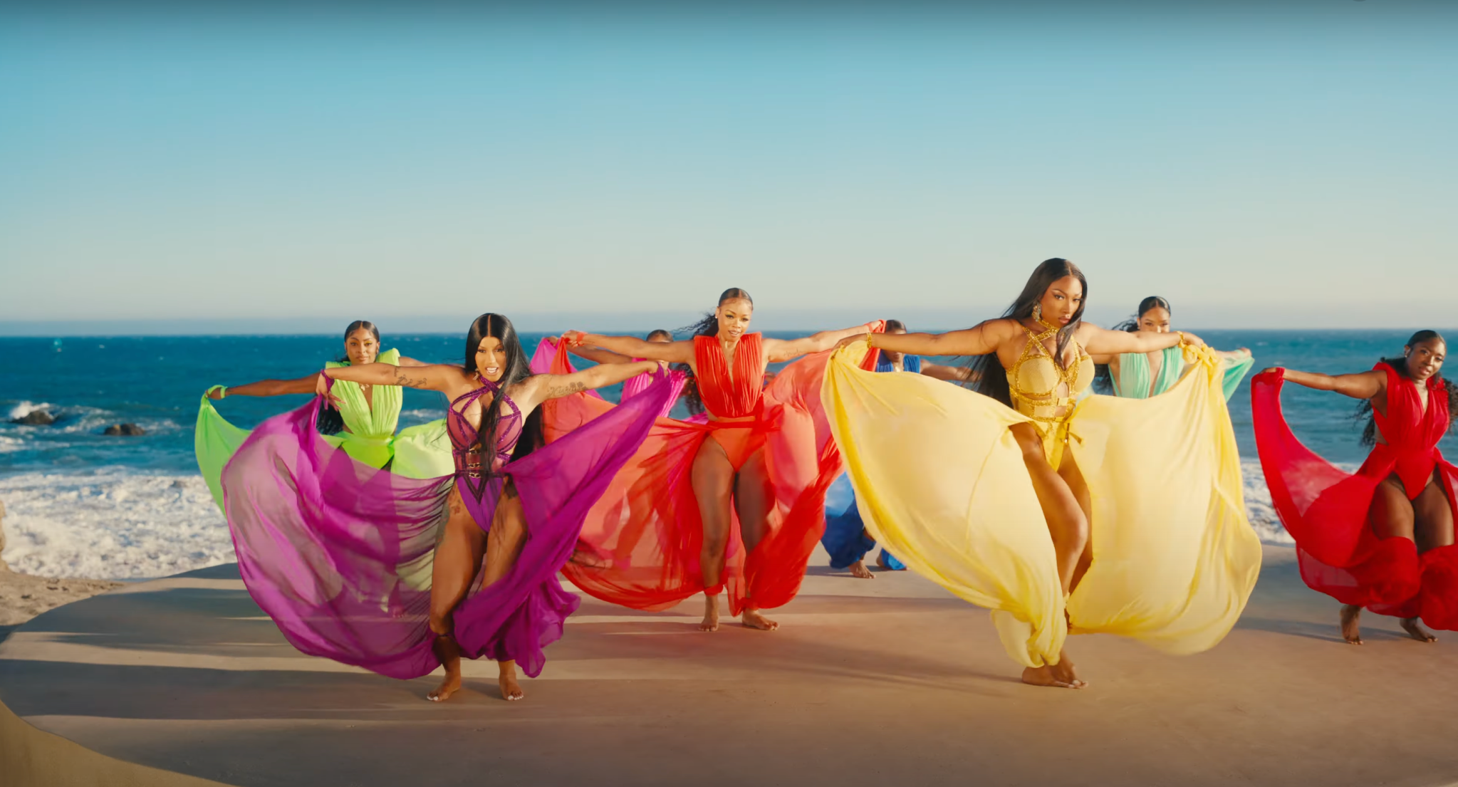 Vibrant Visual Delights: Cardi B and Megan Thee Stallion’s ‘Bongos’ Music Video